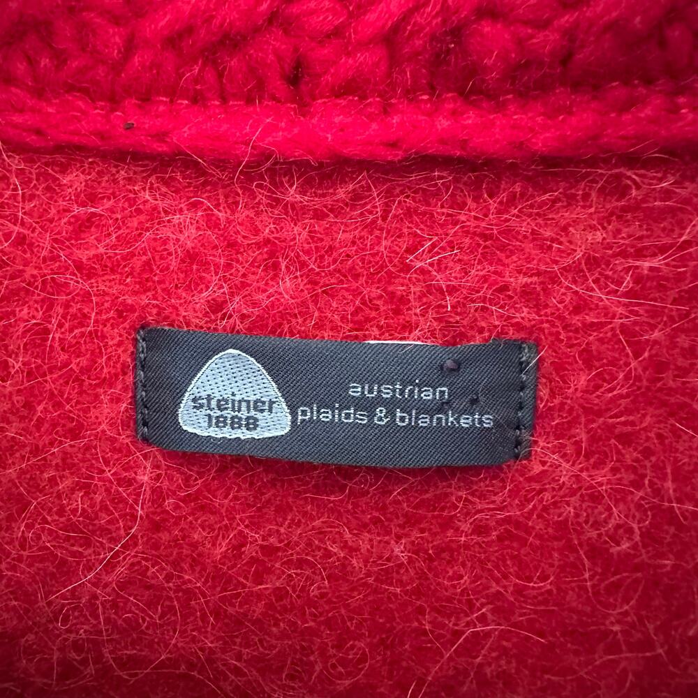 STEINER 1888 Austrian Poncho Cape‎ Alpaca Merino Wool Red One Size Holiday - Picture 3 of 9